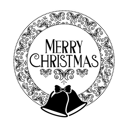 wreath merry christmas decoration celebration vector illustrationのイラスト素材