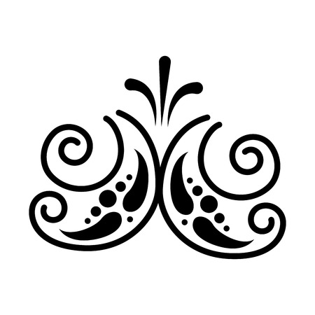 scroll decoration on white background vector illustrationのイラスト素材