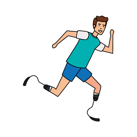 man with foot prosthesis vector illustration designのイラスト素材