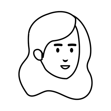 beautiful woman head avatar character vector illustration designのイラスト素材