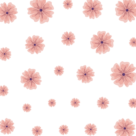 cute flowers decorative pattern vector illustration designのイラスト素材