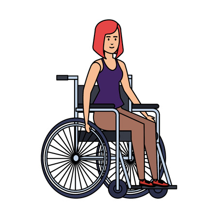 woman in wheelchair character vector illustration designのイラスト素材