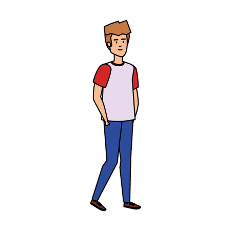 young man avatar character vector illustration designのイラスト素材
