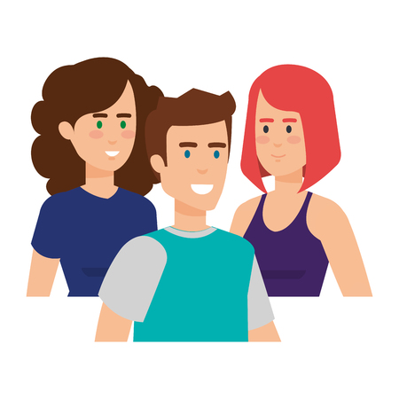 group of young people characters vector illustration designのイラスト素材