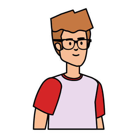 young man avatar character vector illustration designのイラスト素材