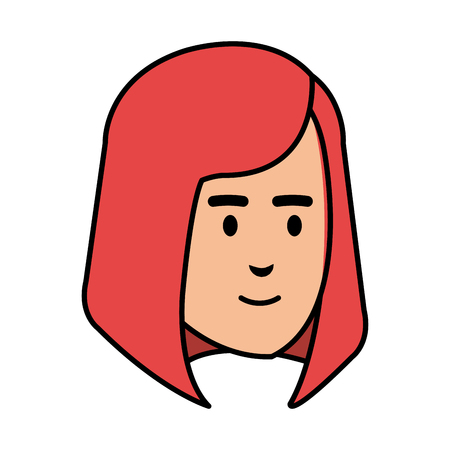beautiful woman head avatar character vector illustration designのイラスト素材