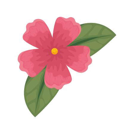 cute flower with leafs decorative vector illustration designのイラスト素材