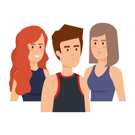 group of young people characters vector illustration designのイラスト素材