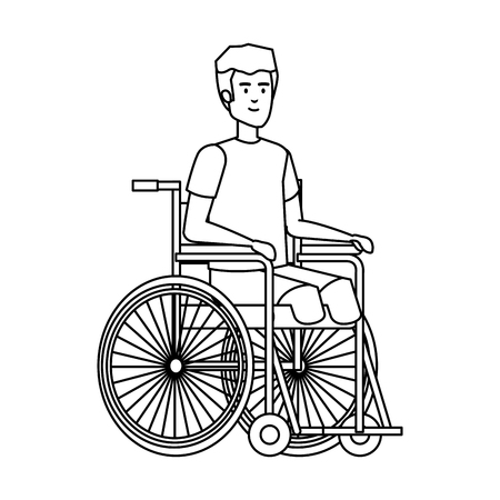 man in wheelchair character vector illustration designのイラスト素材