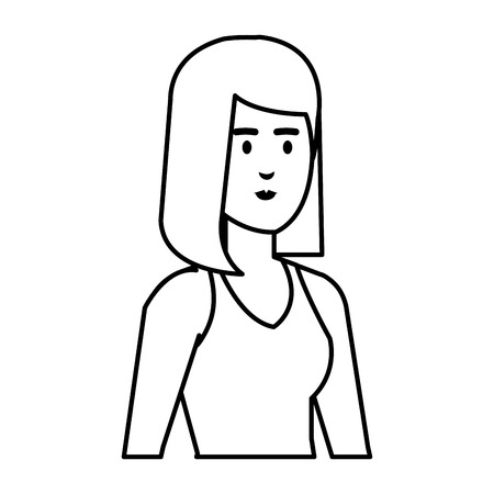 beautiful woman avatar character vector illustration designのイラスト素材