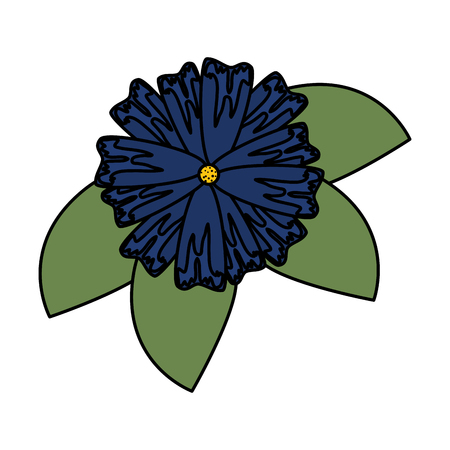 cute flower with leafs decorative vector illustration designのイラスト素材