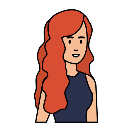 beautiful woman avatar character vector illustration designのイラスト素材