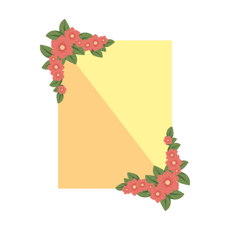 card with flowers and leafs vector illustration designのイラスト素材