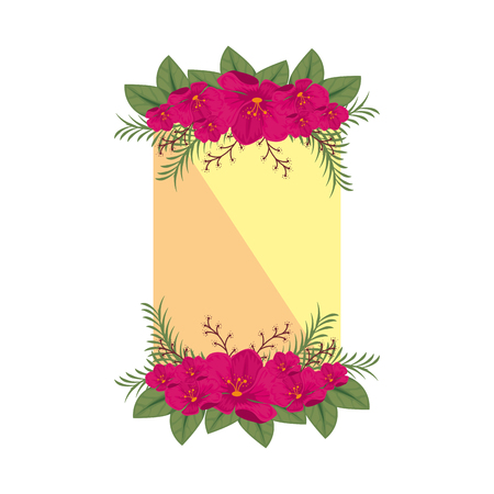 card with flowers and leafs vector illustration designのイラスト素材