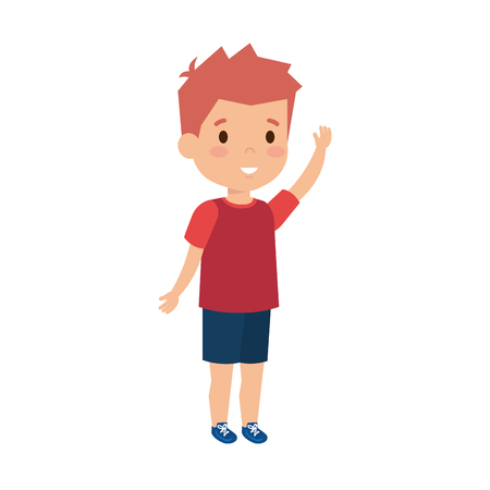 cute little boy character vector illustration designのイラスト素材