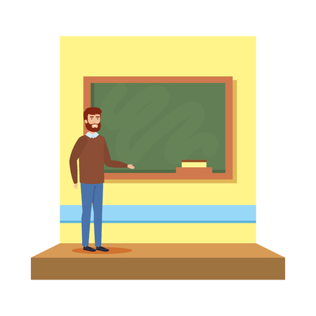male teacher in the classroom vector illustration designのイラスト素材