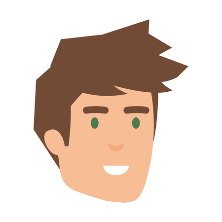 young man head avatar character vector illustration designのイラスト素材