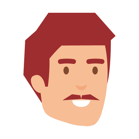 young man with beard head avatar character vector illustration designのイラスト素材
