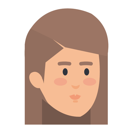 beautiful woman head avatar character vector illustration designのイラスト素材