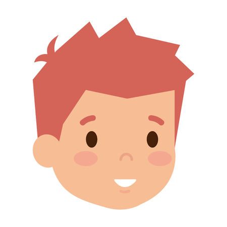cute little boy head character vector illustration designのイラスト素材