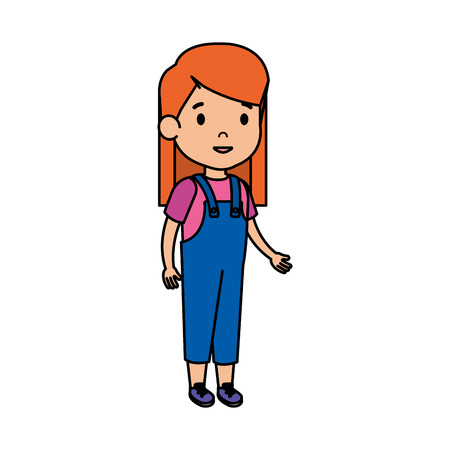 beautiful little girl character vector illustration designのイラスト素材