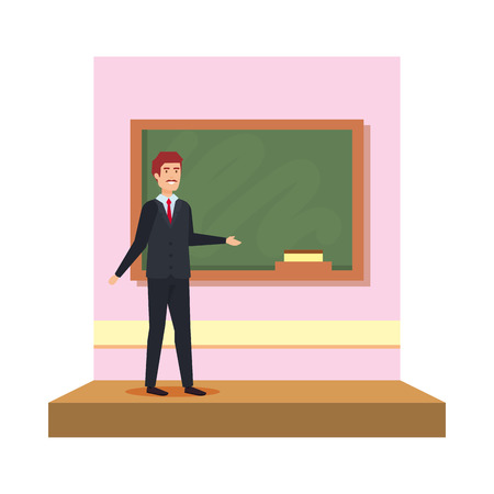 male teacher in the classroom vector illustration designのイラスト素材