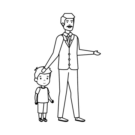 father with son characters vector illustration designのイラスト素材