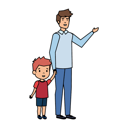 father with son characters vector illustration designのイラスト素材