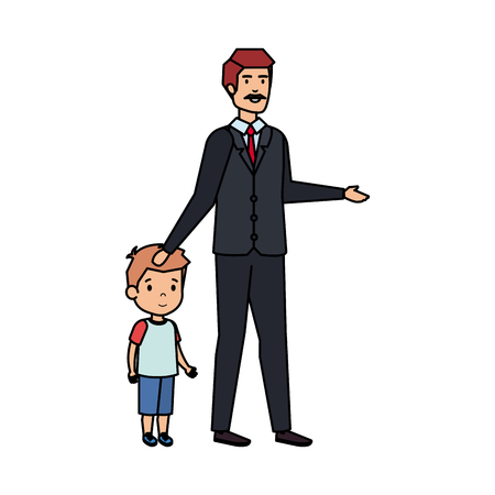 father with son characters vector illustration designのイラスト素材