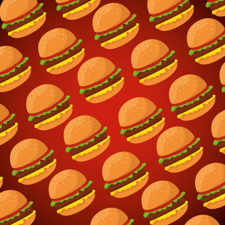 delicious hamburger fast food background vector illustrationのイラスト素材