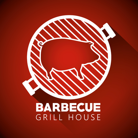 pork food in the grill to the bbq sauce vector illustrationのイラスト素材