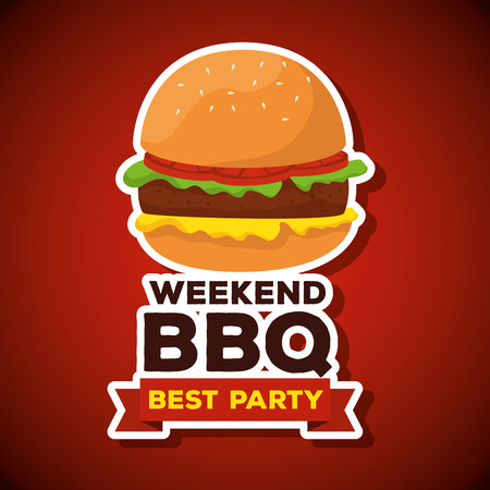 hamburger meat food to the bbq sauce vector illustrationのイラスト素材