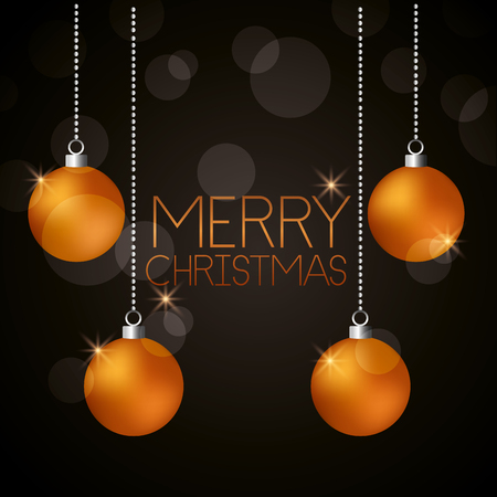 merry christmas golden balls lights background vector illustrationのイラスト素材