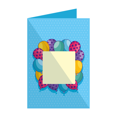 birthday card with party balloons vector illustration designのイラスト素材