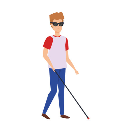 blind man character icon vector illustration designのイラスト素材