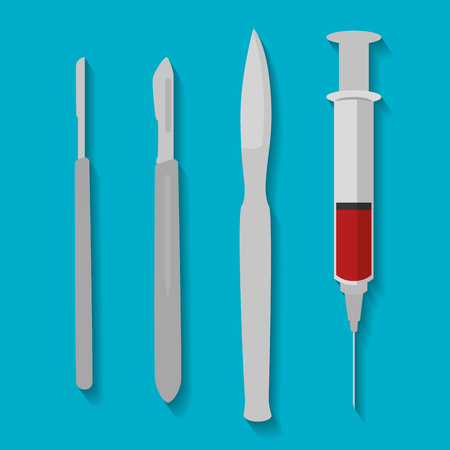syringe and scalpel surgery icons vector illustration designのイラスト素材