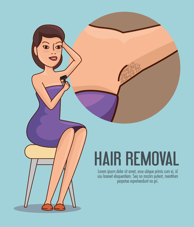 woman armpit with hair removal icons vector illustration designのイラスト素材