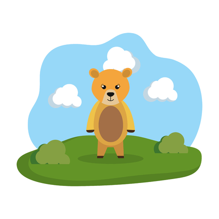 cute tiger in the camp vector illustration designのイラスト素材