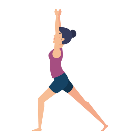 woman practicing yoga position vector illustration designのイラスト素材