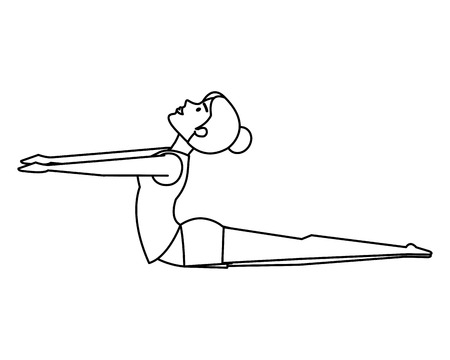 woman practicing yoga position vector illustration designのイラスト素材