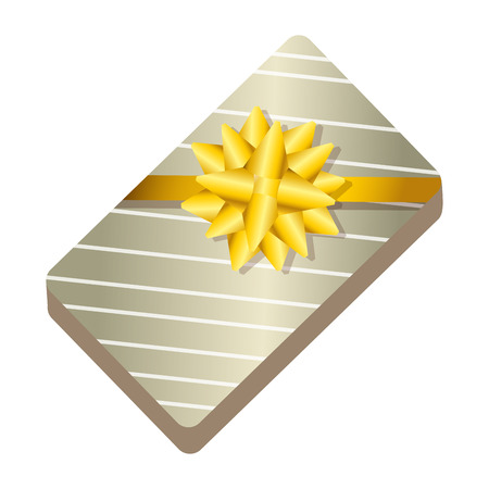 gift box present with golden ribbon vector illustration designのイラスト素材