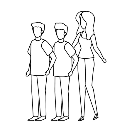 group of people characters vector illustration designのイラスト素材