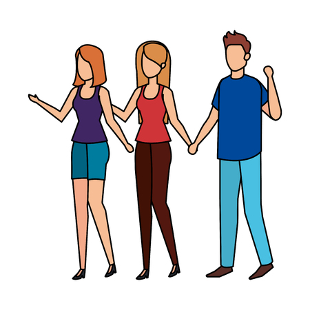 group of people characters vector illustration designのイラスト素材