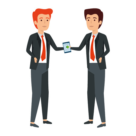 businessmen talking with smartphone vector illustration designのイラスト素材