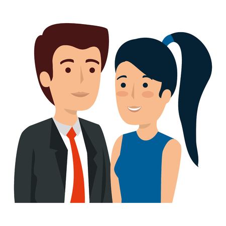 business couple avatars characters vector illustration designのイラスト素材