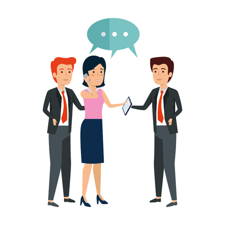 elegant businessmen with speech bubble vector illustration designのイラスト素材