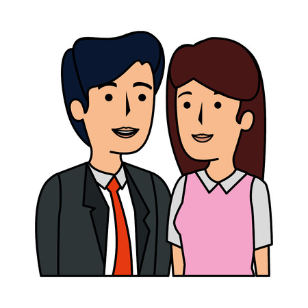 business couple avatars characters vector illustration designのイラスト素材