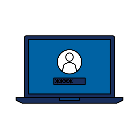 laptop with login account vector illustration designのイラスト素材
