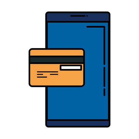 smartphone with credit card vector illustration designのイラスト素材