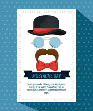 male hat with glasses and mustache style vector illustrationのイラスト素材